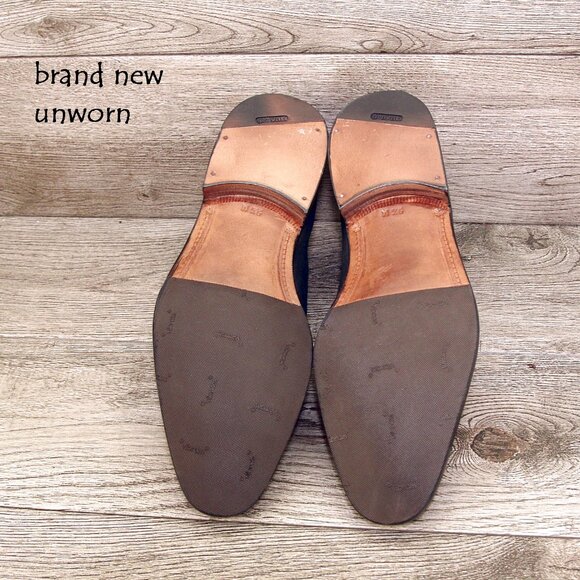 * NIB * $695 Wilkes Bashford GRAVATI 9.5 M Suede Derby 17381 * add $15 Trees main image 15